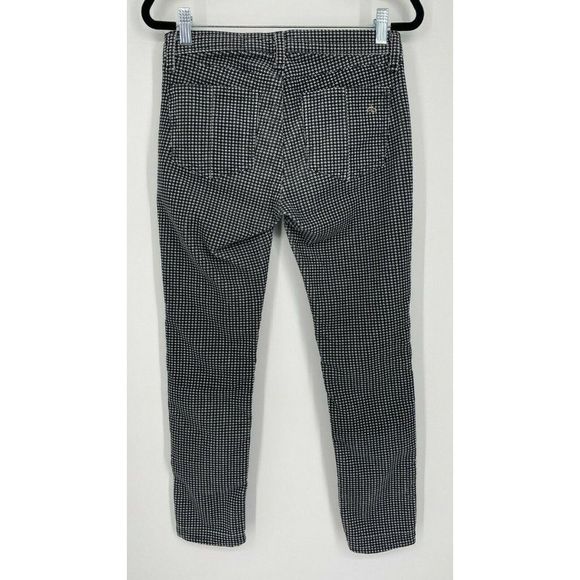 Rag & Bone Mini Houndstooth Skinny Velvet Pants Size 25 Low Rise Stretch Multi - Picture 9 of 12